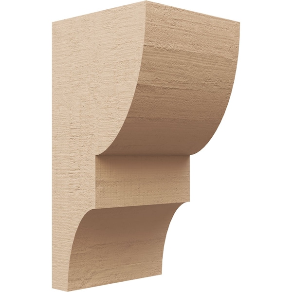 Ekena Millwork 8"W x 8"D x 16"H Wide Ridgewood Rough Cedar Woodgrain TimberThane Corbel, Primed Tan CORUR08X08X16RIDRCPR - main
